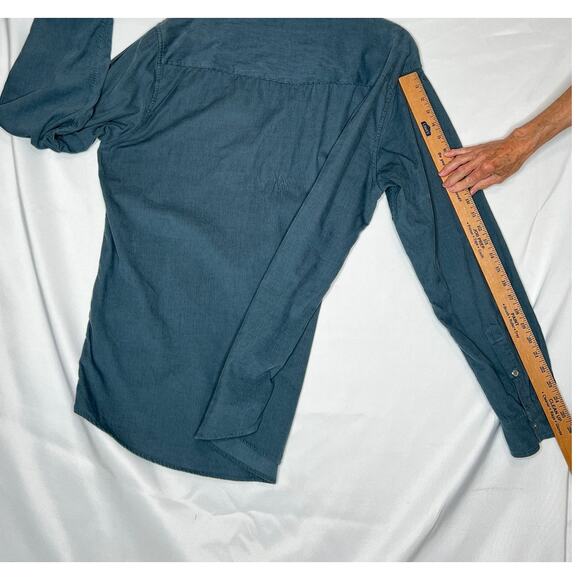 Criquet size XXL shirt corduroy pesl snap dusty blue western flair 100% cotton - Picture 6 of 9